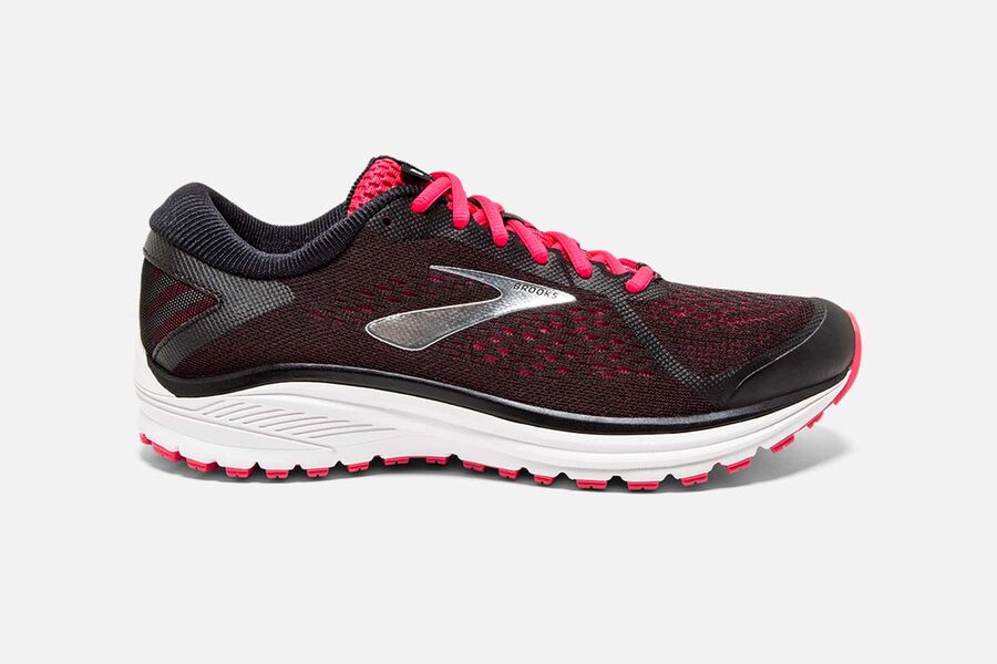 Brooks Aduro 6 Mens Australia - Road Running Shoes - Black/Pink/Silver (090-MEYWT)